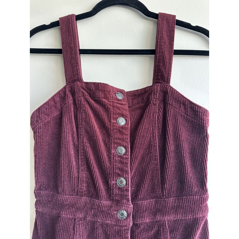 OAT New York Burgundy Corduroy Button Front Mini Dress Size 2